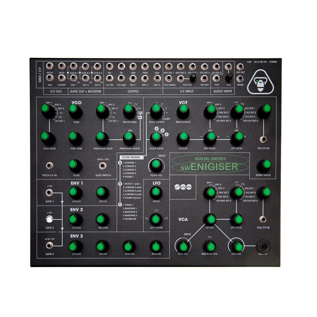 swEnigiser Limited Edition analog synthesizer in black Secret Gorilla housing