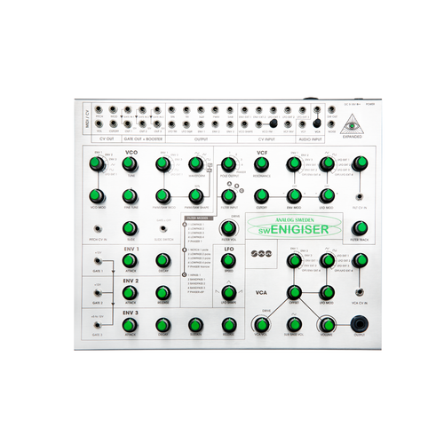 swEnigiser semimodularer analoger Synthesizer, Frontplatte