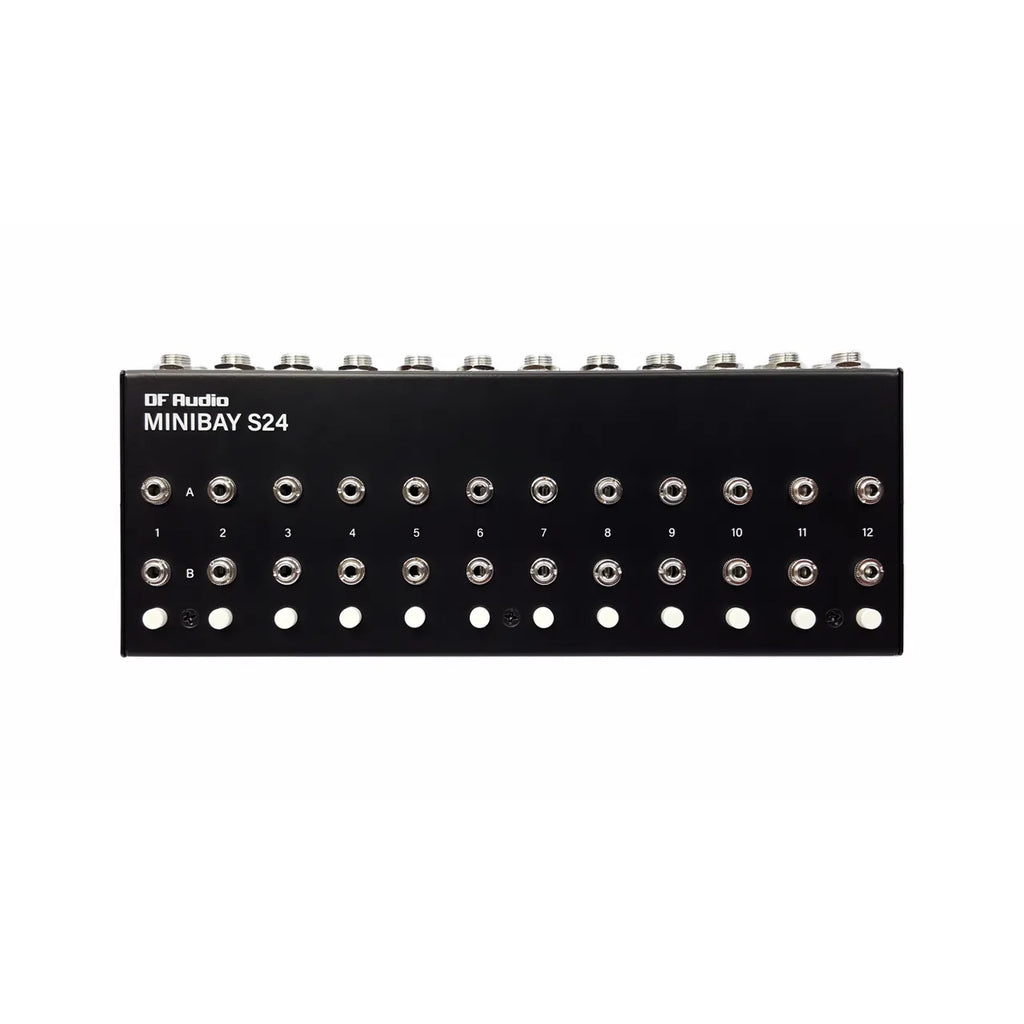 Panneau supérieur de la patchbay TRS DF Audio Minibay S24 à 24 points