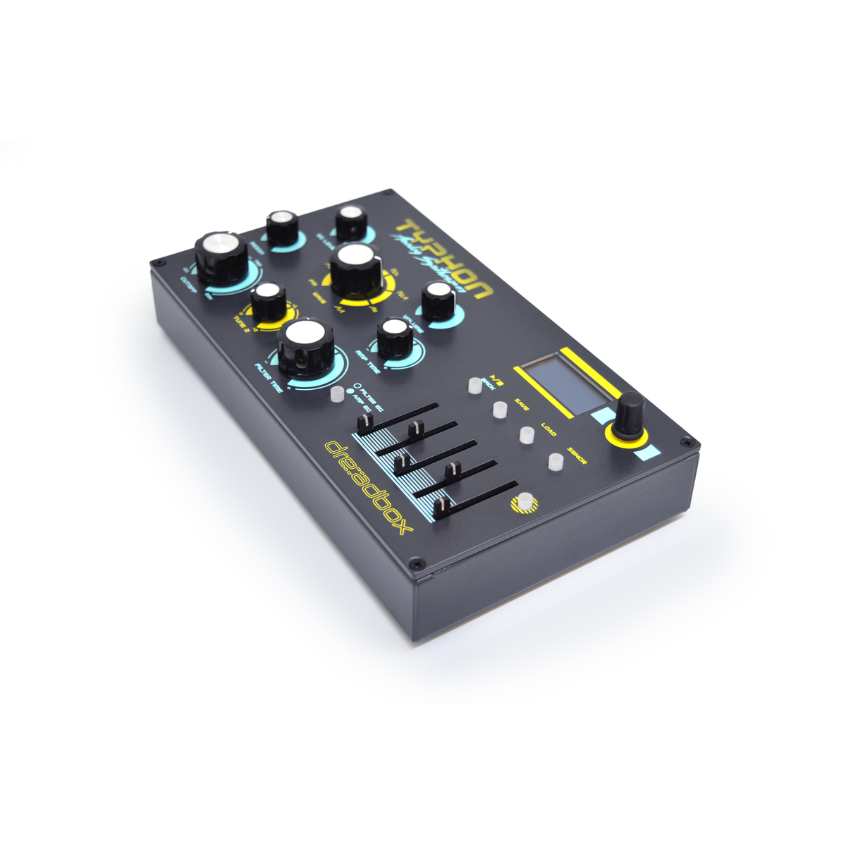 Dreadbox Typhon analoger Synthesizer, rechte Seitenansicht